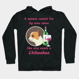 Funny Chihuahua and Wine Hoodie